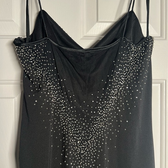 Vintage Dave & Johnny Black Beaded Gown Size 11/12 – Prom Evening Formal Dress - Picture 4 of 8